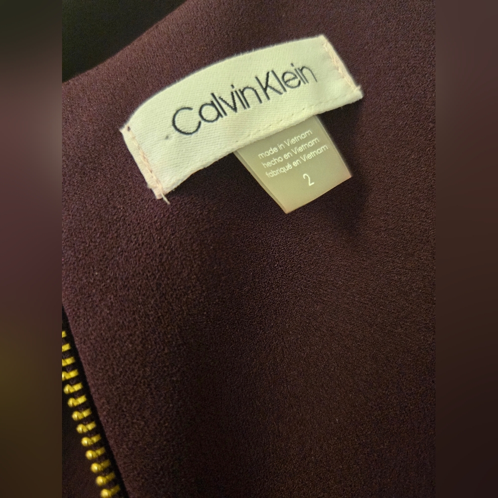 EUC Calvin Klein Dark‎ Purple Short Sleeve Dress - Picture 6 of 6